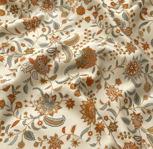 Robe pour filles en tissu de soie Dola de luxe Verona Garden, 100% viscose, tissage uni, doux, léger, couleur ivoire, pour l'été - Product Image 5