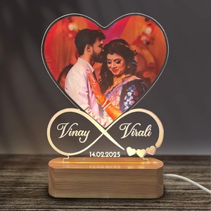 Hot Sale Personalized LED Heart Infinity Photo Lamp with HD Digital Photo Frame and Date for Wedding Anniversary - Product Image 1
