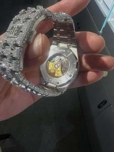 SHRILIKE JEWELS SD6 Custom Luxury Sport Iced Arabic Dial Stainless Steel Watch | VVS Clarity Lab Created Diamond Miyota Movemen - Product Image 2