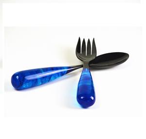 Cuillère à salade artisanale en résine, au toucher artistique, pour la vaisselle de cuisine, qualité export en Inde. - Product Image 3