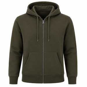Sweat à capuche zippé premium pour l'hiver, style streetwear décontracté, avec logo personnalisé, entièrement zippé, en molleton de polyester respirant, marque privée - Product Image 2