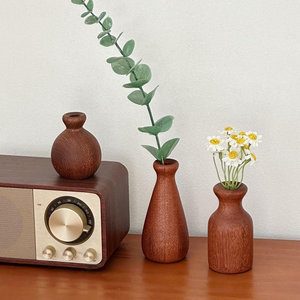 Jarrones Antiguos de Madera Maciza Personalizables para Flores Secas, Ligeros, para el Hogar, Tienda, Restaurante, Decoración de Año Nuevo Chino, Venta al por Mayor - Product Image 6