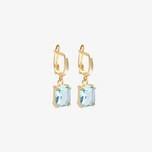 Turquoise Seawater Drop <b>Earrings</b> 925 Sterling Silver 14K <b>Gold</b> Plated Vermeil Oval Stone <b>Dangle</b> Vintage IGI Certified Women's - Product Image 2