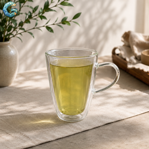 Mug à café moderne en verre à double paroi, avec poignée transparente, résistant à la chaleur, réutilisable, pour espresso, cappuccino, maison, café - Product Image 3
