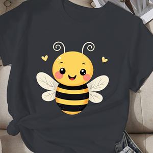 เสื้อยืดผู้หญิงลายการ์ตูนผึ้งน่ารัก - Product Image 1