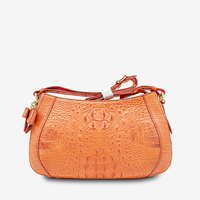 Sac à main femme de luxe personnalisé en cuir de crocodile 2024, forme enveloppe à rabat croisé, fermeture à rabat, prix direct OEM/ODM, 28x13x5cm