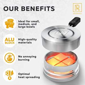 Sistema de conservación de sabor y gestión de calor para hookah con soporte para carbón - Product Image 3