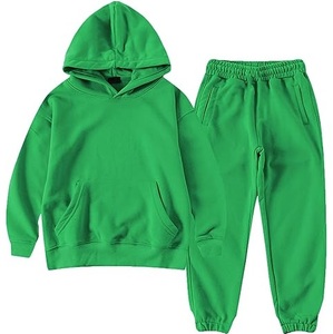 Conjunto Deportivo de 2 Piezas con Capucha y Estampado de Color Sólido, Estilo Acid Wash, para Correr, de Forro Polar, Informal, para Invierno - Product Image 1