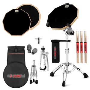 5Core Drum <b>Practice</b> <b>Pad</b> Set 12" Snare Drumming Stand Double Sided Silent Drummer Kit - Product Image 1