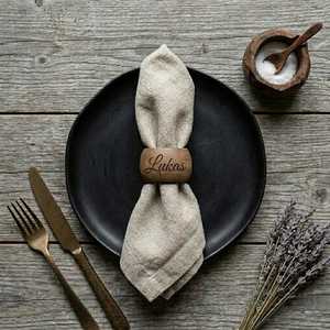 Eco-Friendly Wood Napkin <b>Ring</b> Personalized <b>Name</b> Engraved American Style Table Decoration Wedding Party Accessory Custom Width - Product Image 1