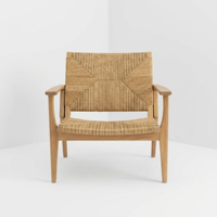 Fauteuil lounge en teck massif avec cordage, style Mid-Century, pour projets hôteliers, de resorts et de restaurants – Fabricant indonésien