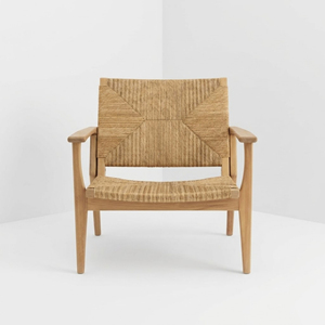 Fauteuil lounge en teck massif avec cordage, style Mid-Century, pour projets hôteliers, de resorts et de restaurants – Fabricant indonésien - Product Image 2