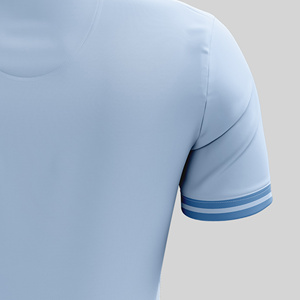 เสื้อยืดลายทางสีฟ้าอ่อนแบบยูนิเซ็กซ์ พิมพ์ลายแบบซับลิเมชั่น ป้องกันแบคทีเรีย น้ำหนักเบา ระบายเหงื่อได้ดี ทรงปกติ ปรับแต่งโลโก้ได้ เหมาะสำหรับเล่นกีฬา - Product Image 3