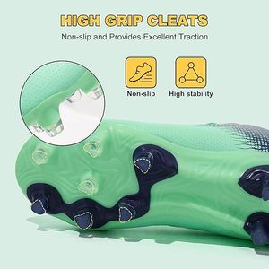 Chaussures de football en mesh pour garçons, vert bleu, semelle extérieure en caoutchouc, respirantes, semelle intermédiaire en EVA, crampons de sport d'été pour l'extérieur, pas chères - Product Image 3