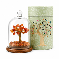 Arbre en cristal œil porte-bonheur sous cloche en verre avec coffret cadeau haut de gamme – Feng Shui, protection, porte-bonheur, décoration intérieure