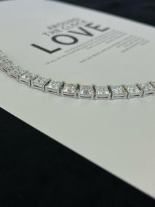 Sterling Silver Tennis <b>Bracelet</b> Real Moissanite Sparkling Round Cut Wedding Bridal Gift for <b>Bride</b> - Product Image 2
