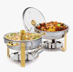 Calentador de comida redondo de acero inoxidable, alimentado por combustible, para servir en hoteles, restaurantes y banquetes al mejor precio. - Product Image 1