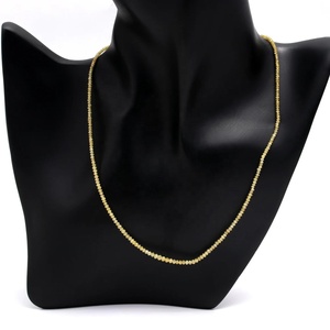 Collar de Cuentas Redondas Facetadas de Diamante Amarillo de 1.8-2.8 mm, 38 cm, Diamante Natural con Orificio de 0.40 mm para la Fabricación de Joyas - Product Image 4