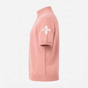 Nuevo Suéter de Punto Rosa Sólido con Logotipo Blanco para Hombre, Corte Regular, Sin Cierre, Manga Corta, Sin Estampado, RIVIAN ATLANTIC - Product Image 6