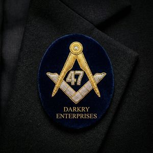 Parche Artesanal Masónico de Hilo Metálico Dorado con Diseño de Arca y Ancla para Regalia, Emblemas y Logotipos Personalizados para Sombreros y Gorras - Product Image 4