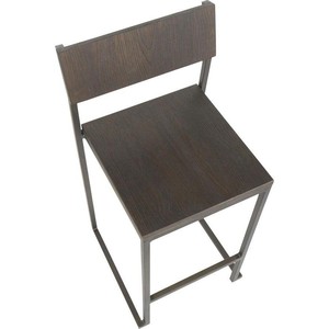 Industrial Metal Bar <b>Stools</b> with Wood Grain Top - Wholesale Moradabad - Product Image 3