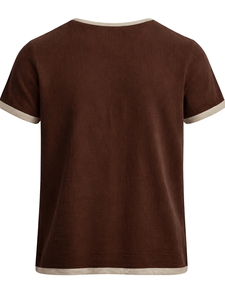Men's Short Sleeve Henley T-Shirt Regular Fit Solid Color Button-<b>Up</b> 110g 100% Cotton woven Fabric Casual Wear made in Bangladesh - Product Image 2