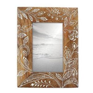 Best Selling Handmade Eco-Friendly Modern <b>White</b> Wood Inlay Photo <b>Frame</b> Silk Screen Printing Customized Size Tabletop 1 Color - Product Image 5