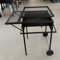 Barbecue à charbon de bois roulant d'extérieur, portable, avec grande grille de cuisson pour utilisation en extérieur