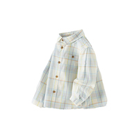 T-shirt pour enfants en coton biologique, chemise à manches longues boutonnée pour enfants, chemise à carreaux personnalisée pour enfants, vêtements écologiques pour enfants