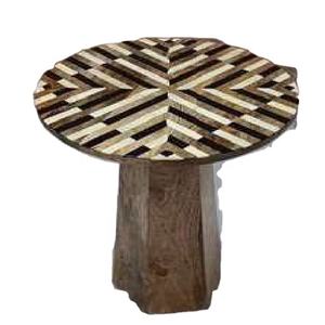 โต๊ะกลางเรซินอีพ็อกซี่สีดำทำด้วยมือทำจากไม้ธรรมชาติโต๊ะแกะสลักด้วยมือโบราณดีไซน์แบบอินเดีย - Product Image 1