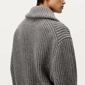 <b>Men</b> Textured Knit Sweater Soft <b>Long</b> Sleeve Crew Neck Warm Casual Daily Wear Comfortable Autumn Winter Custom OEM ODM Factory - Product Image 3