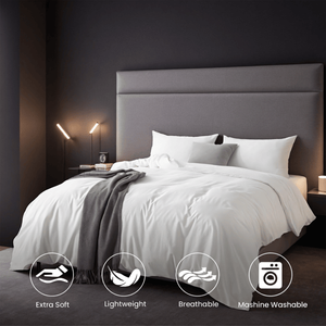 "4-Piece Oversized White Microfiber Duvet <b>Cover</b> Set with 2 Pillowcases for <b>Bed</b>" - Product Image 3