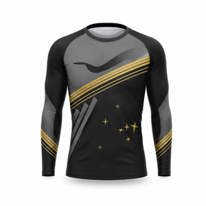 High Manufacture Latest Design <b>Compression</b> <b>Shirts</b> <b>for</b> <b>Men</b> O-neck Collar Lightweight Polyester/Spandex Long Sleeve Rash Guard - Product Image 2