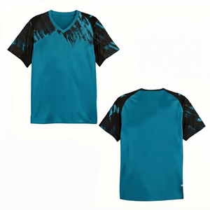 Conjunto de Camiseta de Fútbol Personalizada Azul Marino para Niños Unisex, 100% Poliéster, Transpirable, Absorbente de Humedad, Impresión Digital, Secado Rápido - Product Image 1