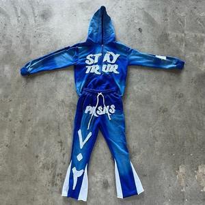 ชุดวอร์มผ้าฝ้าย 100% คุณภาพสูง ปักโลโก้ตามสั่ง แบบหนา ทรงขาบาน เหมาะสำหรับฤดูหนาว สำหรับผู้ชาย พร้อมกางเกงวอร์มและเสื้อฮู้ด - Product Image 3