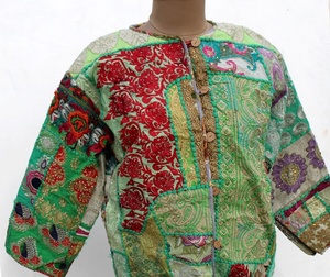 Khambadiya New Fashion Vintage Style Embroidered Cotton <b>Quilted</b> Banjara <b>Jacket</b> Floral <b>Pattern</b> Breathable Eco-Friendly Women - Product Image 2