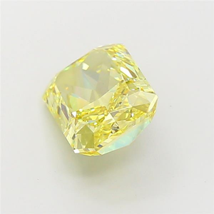 Diamante Cultivado en Laboratorio, Certificado CVD, Gema Suelta, Joyería Fina Elegante, Brillo de Lujo, Corte Cojín Radiante, Amarillo Intenso - Product Image 2