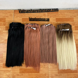 Extensiones de Cabello Remy de Vietnam al por Mayor, Extensiones con Clip de 100g, Doble Trama a Máquina, Todos los Colores, Se Pueden Permanecer al Vapor - Product Image 1