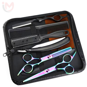 Professional Hair Styling Tools <b>Set</b> With Rainbow Scissors Comb Thinning Shears Stainless Steel Durable <b>Barber</b> Kit - Product Image 4