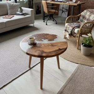 Handmade Eco-Friendly Resin <b>Coffee</b> <b>Table</b> Hand-painted Customizable Size Modern <b>Rustic</b> Living Room Decor - Product Image 1