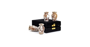 Handmade <b>Ceramic</b> Pet Urn Teardrop Shape Airtight For <b>Dogs</b> Brown White Marbled Design - Product Image 2