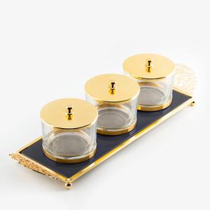Juego de servir condimentos de cristal Royal Majlis, un accesorio sofisticado para la hospitalidad, diseñado para realzar el estilo árabe del majlis en el hogar o en hoteles. - Product Image 1