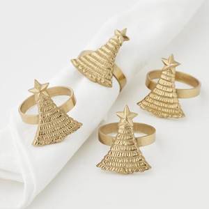 Gold Bow Napkin Rings Metal Ring Shape <b>5</b> Cm Glam Wedding Table Decoration Durable - Product Image 2