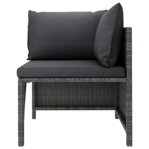 Ensemble de salon de jardin en rotin PE anthracite, acier et polyester gris - Product Image 4