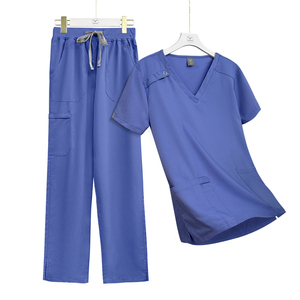 Uniformes d'infirmière et blouses d'hôpital unisexes en polyester tricoté extensible, résistants à la décoloration, de haute qualité, avec coutures thermocollées et détection d'aiguilles - Product Image 2