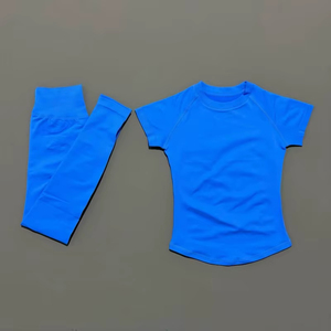 Women Yoga Set 2 Pieces Sports Slim Fitness Active <b>Top</b> Suits <b>Low</b> Ribbed Band Gym Seamless Short Set Active Lifestyles Yoga Set - Product Image 2