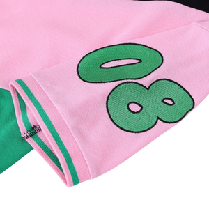 AKA Black Opp Sleeve Premium Shirt for Women Black Green Pink Short Sleeve Crew Neck Casual Greek Style Apparel - Product Image 6