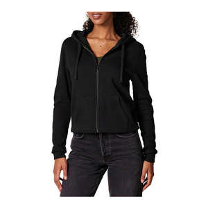 Sweat à capuche zippé personnalisé de haute qualité pour femme, avec logo sur le devant, idéal pour l'hiver, anti-boulochage, respirant, 100 % coton - Product Image 3