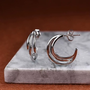 Pendientes de Aro Minimalistas de Oro Sólido de 14K con Perlas de Agua Dulce, Diseño Geométrico, Certificados por IGI, Unisex, para Uso Diario, Regalo para Fiestas - Product Image 2