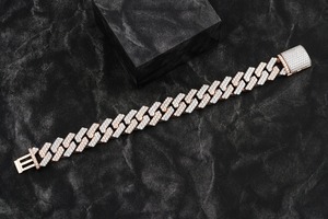 สร้อยข้อมือเพชรทรงกลมเจียระไนแบบบริลเลียนท์ ชุบทอง 14K สำหรับทุกเพศ สไตล์ฮิปฮอป ดีไซน์หรู สี D น้ำหนักมาก ได้รับการรับรองจาก GIA - Product Image 2